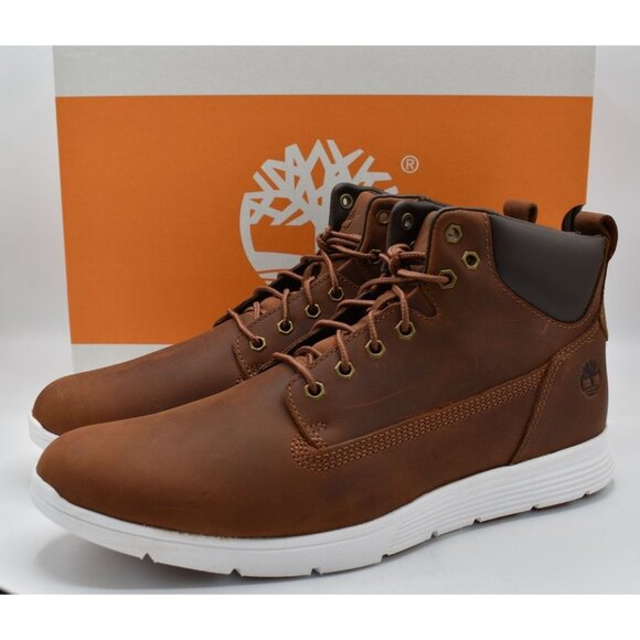 Timberland Mens Size 10.5 Killington Mid Lace Up Rust Full Grain Leather Sneaker - Picture 1 of 12